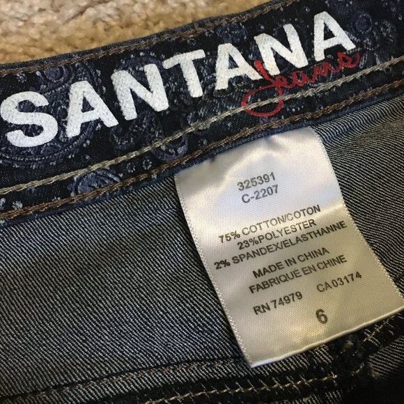 Santana Jeans Dark Navy Blue Denim Capri - Picture 9 of 14
